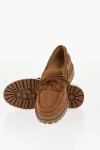 Michael Kors Suede Cameron Lace-up Loafers In Brown