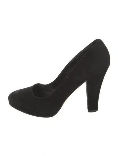 Pre-owned Michael Kors Suede Chain-link Accents Pumps In Black