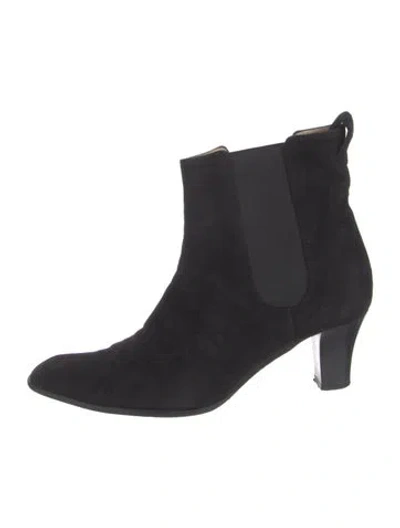 Pre-owned Michael Kors Suede Chelsea Boots In Black