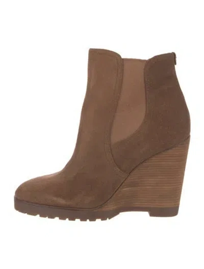 Pre-owned Michael Kors Suede Chelsea Boots In Brown