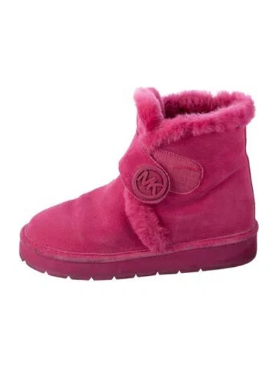 Pre-owned Michael Kors Suede Combat Boots In Pink