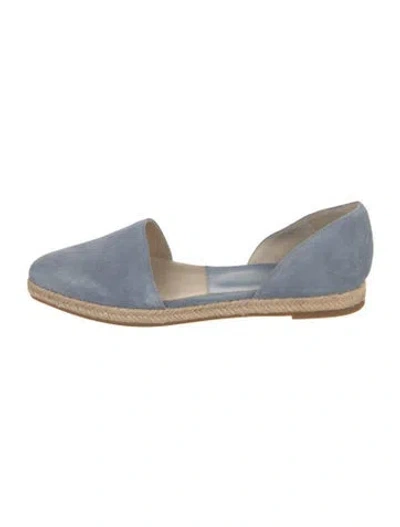Pre-owned Michael Kors Suede D'orsay Flats In Blue