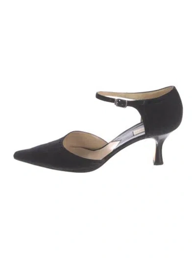 Pre-owned Michael Kors Suede D'orsay Pumps In Black