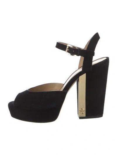 Pre-owned Michael Kors Suede D'orsay Pumps In Black