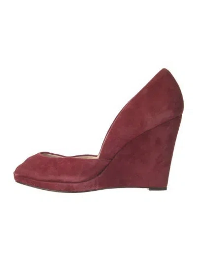 Pre-owned Michael Kors Suede D'orsay Pumps In Red