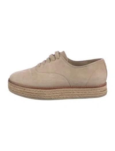 Pre-owned Michael Kors Suede Espadrille Sneakers In Neutral