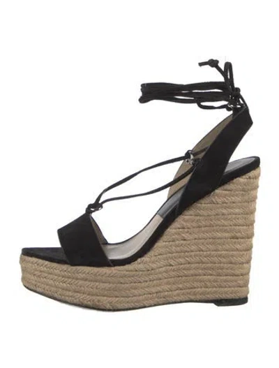 Pre-owned Michael Kors Suede Espadrilles In Black/neutrals