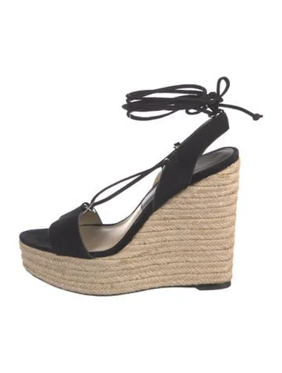 Pre-owned Michael Kors Suede Espadrilles In Black/neutrals