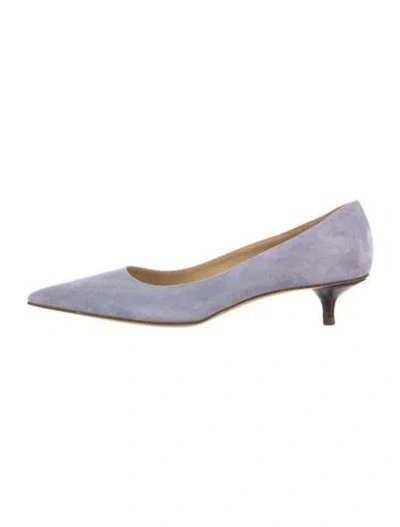 Pre-owned Michael Kors Suede Flats In Purple