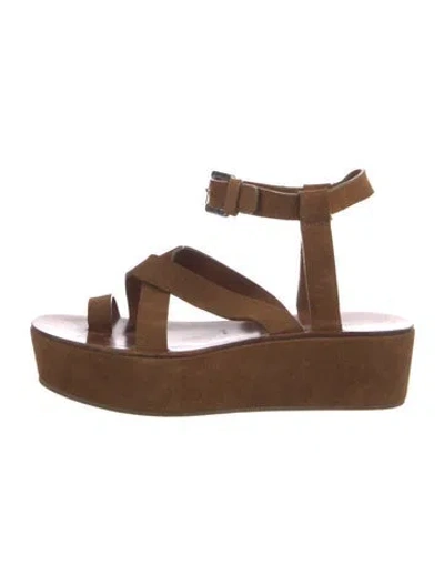 Pre-owned Michael Kors Suede Gladiator Sandals In Brown