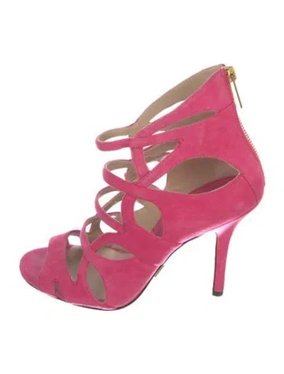 Pre-owned Michael Kors Suede Gladiator Sandals In Pink