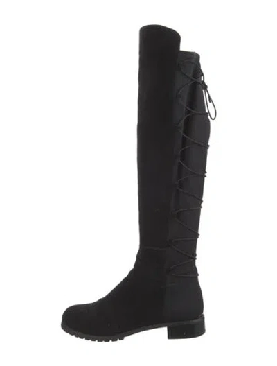 Pre-owned Michael Kors Suede Lace-up Boots In Black