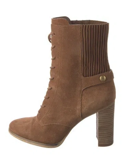Pre-owned Michael Kors Suede Lace-up Boots In Brown