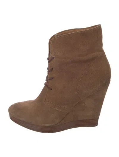 Pre-owned Michael Kors Suede Lace-up Boots In Brown