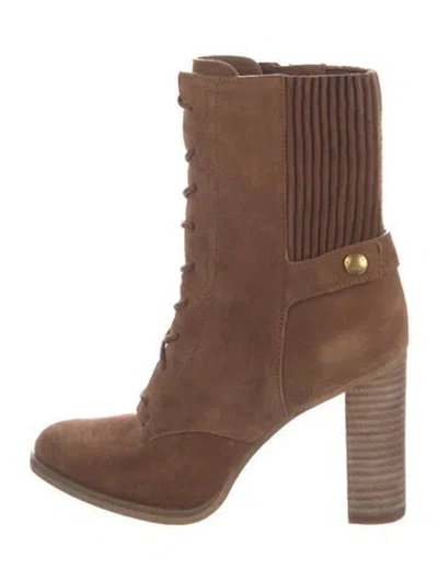 Pre-owned Michael Kors Suede Lace-up Boots In Brown