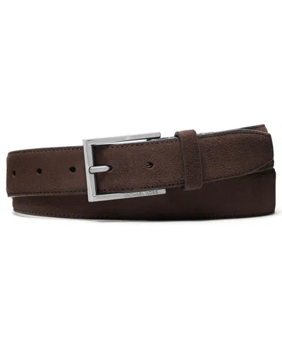 Michael Kors Suede Leather Dress Belt In Chocolate