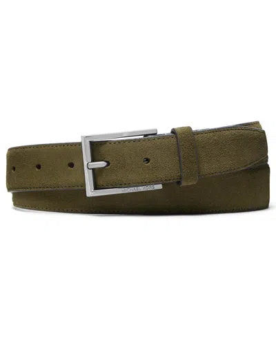 Michael Kors Suede Leather Dress Belt In Loden