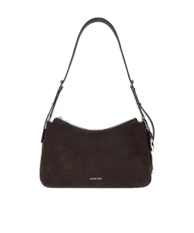 Michael Kors Suede Leather Shoulder Bag In Brown