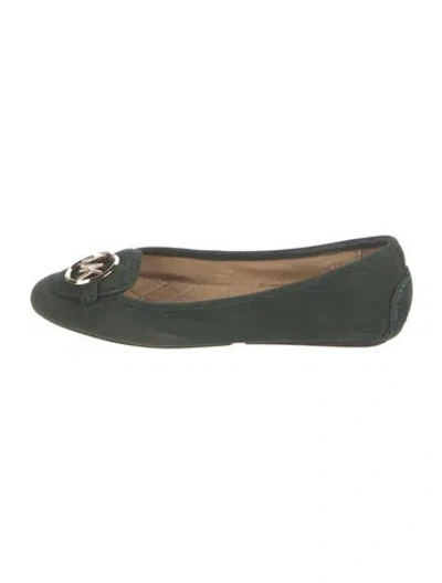 Pre-owned Michael Kors Suede Loafers In Green