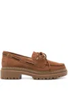 Michael Kors Suede Cameron Lace-up Loafers In Brown