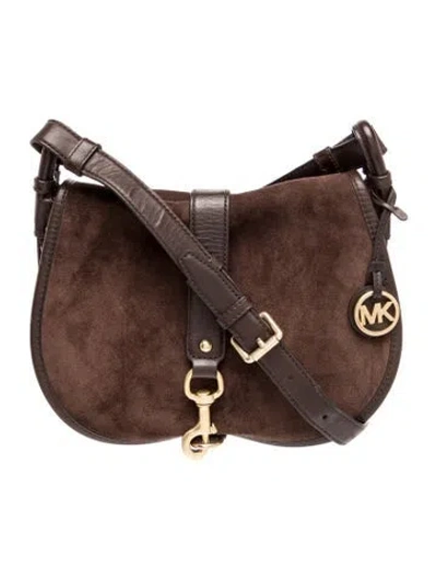 Pre-owned Michael Kors Suede Messenger Bag In Brown