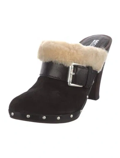 Pre-owned Michael Kors Suede Mules In Black