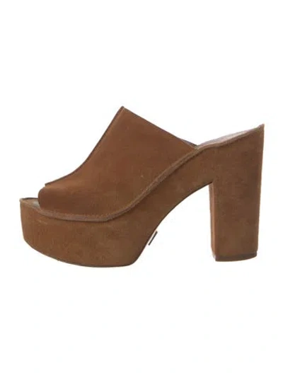 Pre-owned Michael Kors Suede Mules In Brown