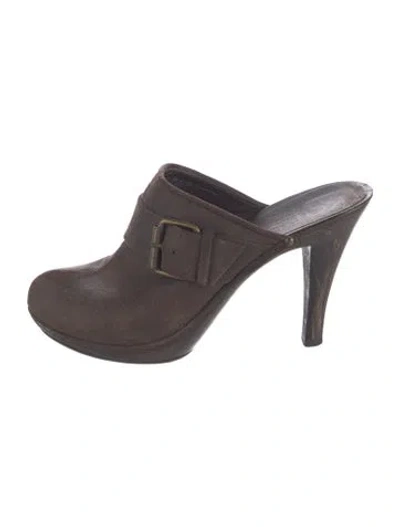 Pre-owned Michael Kors Suede Mules In Brown