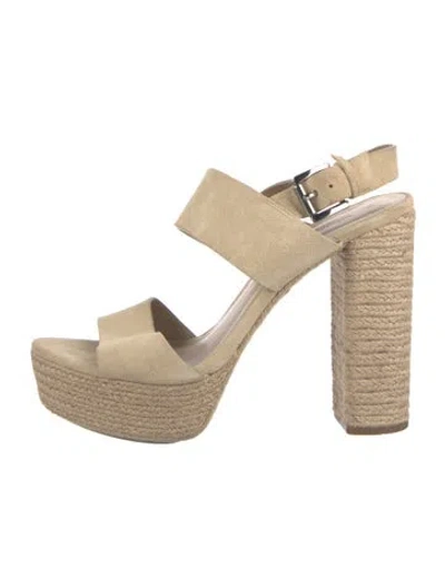 Pre-owned Michael Kors Suede Mules In Neutral