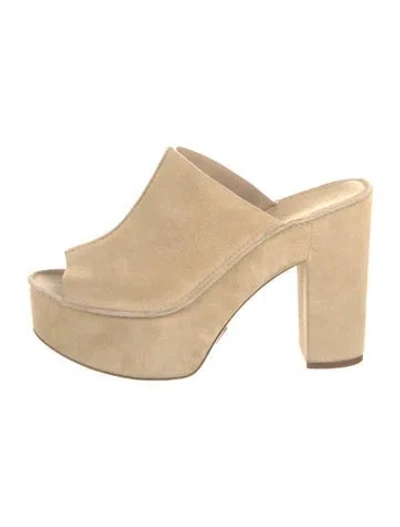 Pre-owned Michael Kors Suede Mules In Neutrals