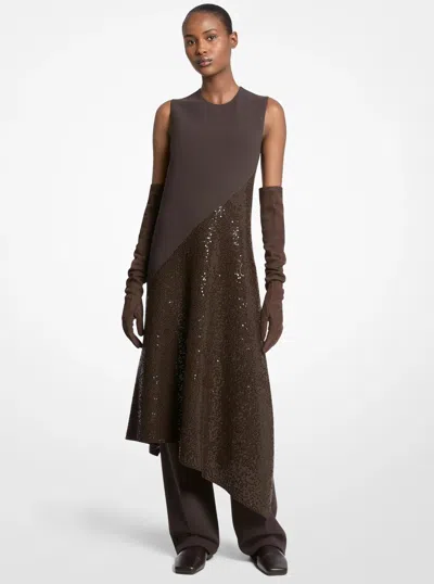 Michael Kors Suede Opera Gloves In Brown