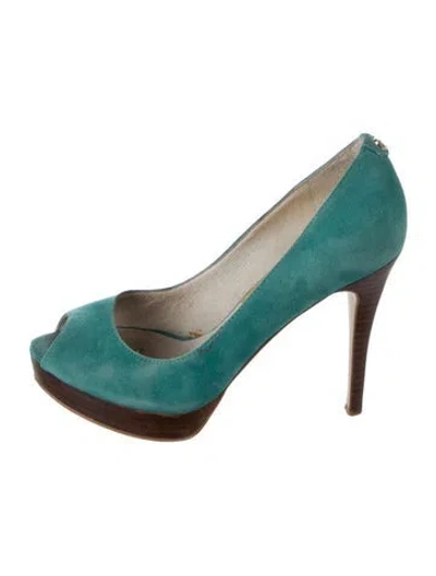 Pre-owned Michael Kors Suede Pumps In Blue