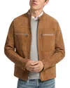 Michael Kors Suede Racer Jacket In Brown