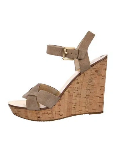 Pre-owned Michael Kors Suede Sandals In Black