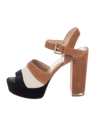 Pre-owned Michael Kors Suede Sandals In Brown