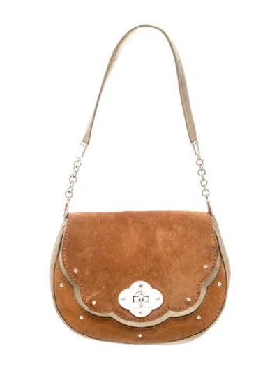 Pre-owned Michael Kors Suede Shoulder Bag In Brown