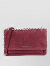 Michael Kors Suede Shoulder Bag Chain Strap In Pink
