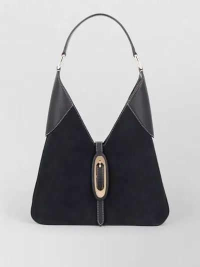 MICHAEL KORS SUEDE SHOULDER BAG METAL HARDWARE