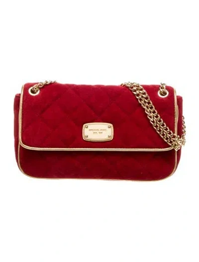 Pre-owned Michael Kors Suede Shoulder Bag In Red