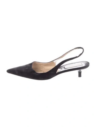Pre-owned Michael Kors Suede Slingback Flats In Blue