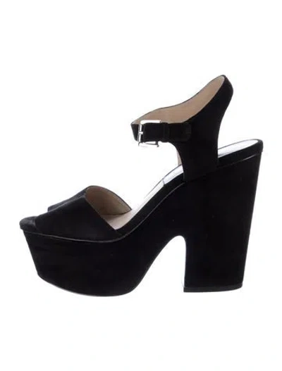 Pre-owned Michael Kors Suede Slingback Pumps In Black