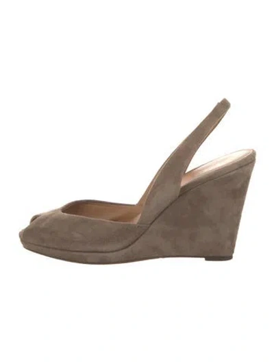 Pre-owned Michael Kors Suede Slingback Pumps In Gray
