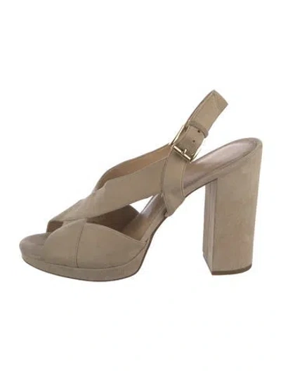 Pre-owned Michael Kors Suede Slingback Pumps In Neutrals