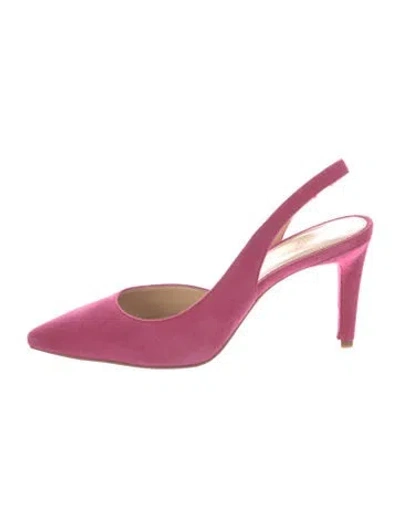 Pre-owned Michael Kors Suede Slingback Pumps In Purple