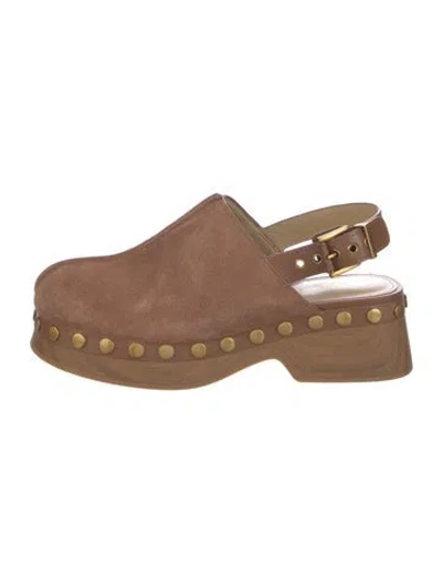 Pre-owned Michael Kors Suede Slingback Sandals In Brown