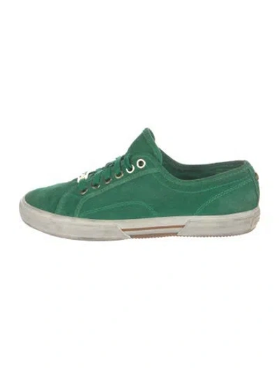 Pre-owned Michael Kors Suede Sneakers In Green