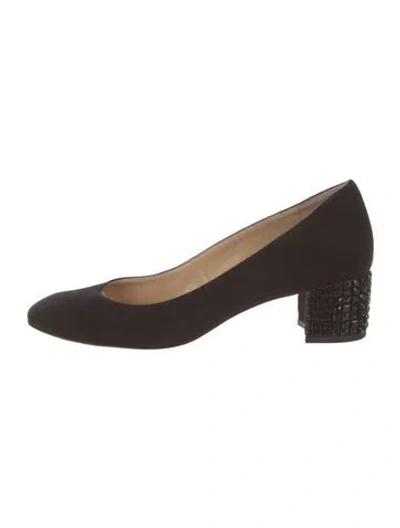 Pre-owned Michael Kors Suede Studded Accents Pumps In Black