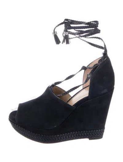 Pre-owned Michael Kors Suede Tassel Accents D'orsay Pumps In Blue