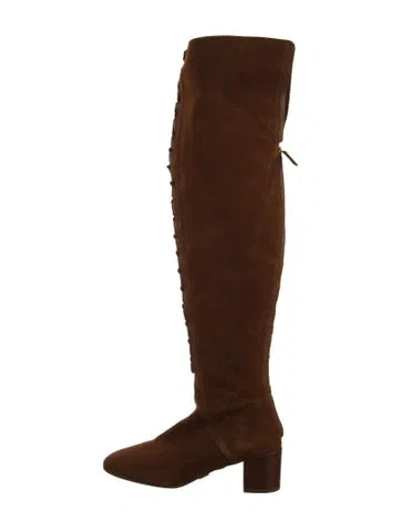 Pre-owned Michael Kors Suede Tassel Accents Sock Boots In Brown