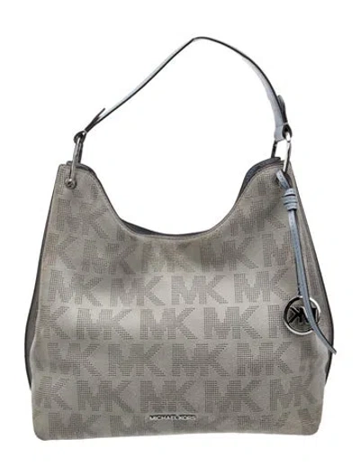 Pre-owned Michael Kors Suede Top Handle Bag In Green